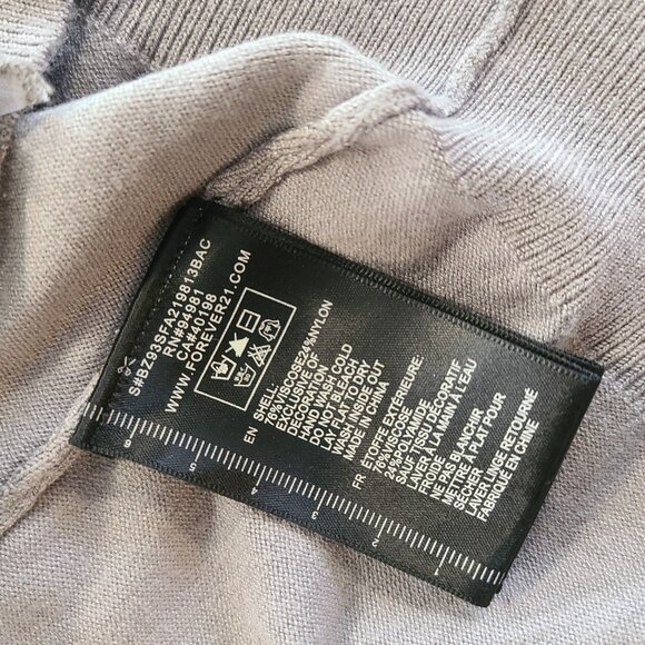 Twelve by Twelve Cardigan Sweater Gray Ruffled Lace Small Whimseygoth Romantic - Picture 4 of 8